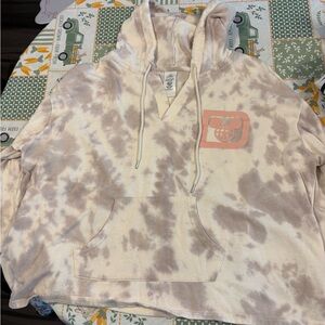 Disney pink gray and white Tie-Dye Hoodie